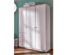 Baby Kleiderschrank in Weiß Kiefer massiv