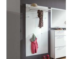 Wandpaneel Garderobe in Weiß Glas beschichtet 80 cm breit