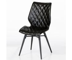 Esszimmerstuhl Set in Schwarz mit Rattan Steppung (2er Set)