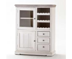 Weinschrank aus weißem Kieferholz Kiefer Massivholz