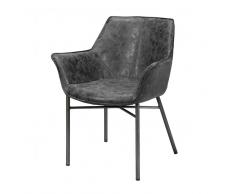 Esszimmerstuhl in Schwarz Kunstleder Loft Design (2er Set)