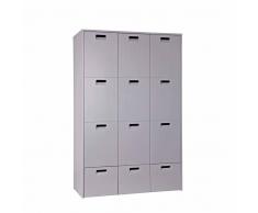 Kleiderschrank für Jugendzimmer Grau Kiefer massiv