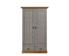 Dielenschrank in Grau Kiefer massiv Landhausstil