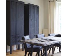 Mehrzweckschrank in Schwarz Kiefer Massivholz