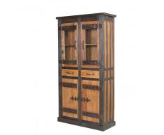 Vitrinenschrank aus Altholz 100 cm breit