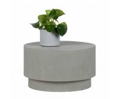 Loft Couchtisch in Hellgrau Rund