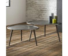 Couchtisch Set aus Stahl dreieckig abgerundet (2-teilig)