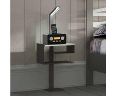 Design Telefontisch in Grau Stahl