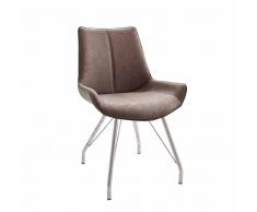 Stuhl in Braun Antik Look Schalensitz (2er Set)