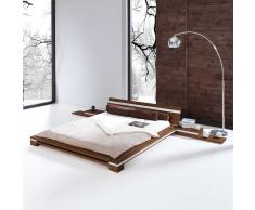 Doppelbett in Nussbaumfarben Buche massiv