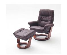 Relaxsessel in Braun Stoff Hocker (2-teilig)