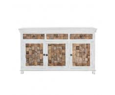 Design Sideboard im Shabby Chic Style Weiß Holz massiv
