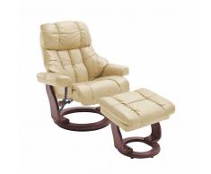 TV Sessel mit Relaxfunktion Creme Weiß Leder (2-teilig)