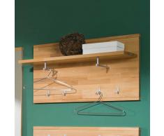 Wandgarderobe aus Kernbuche Massivholz mit Ablage