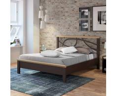 Metallbett in Braun Holz modern