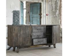 Factory Sideboard aus Mangobaum Massivholz Metall