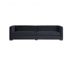 Retro Sofa in Dunkelblau Webstoff modern