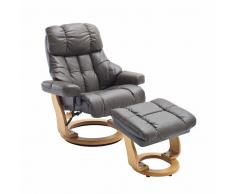Relaxsessel in Schlamm Leder Hocker (2-teilig)
