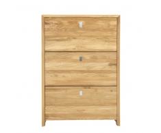 Schuhkipper aus Wildeiche Massivholz 3 Klappen