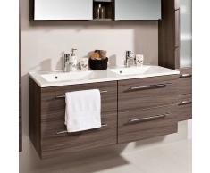 Doppelwaschbecken in Eiche dunkel 120 cm