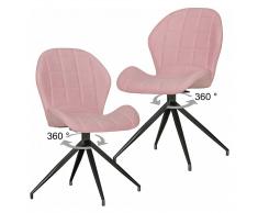 Design Drehstuhl in Rosa Esszimmer (2er Set)