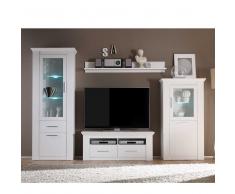 Wohnzimmer Anbauwand in Weiß skandinavischer Landhausstil (4-teilig)
