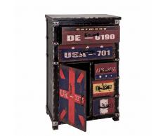Flur Kommode in Schwarz Bunt Shabby Chic