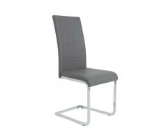 Freischwinger Set in Grau Metall (4er Set)
