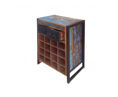 Weinregal in Schwarz Bunt Shabby Chic