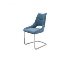 Design Freischwinger in Petrol Edelstahl (2er Set)
