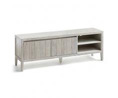 TV Board mit White Wash Effekt Kiefer Recyclingholz