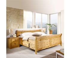 Komfortbett mit Nachtkommoden aus Kiefer Massivholz Landhaus (3-teilig)