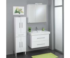 Badmöbel Set in Weiß Waschtisch und Spiegelschrank (3-teilig)