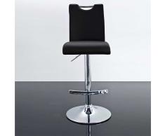 Höhenverstellbarer Barhocker in Schwarz Kunstleder (2er Set)