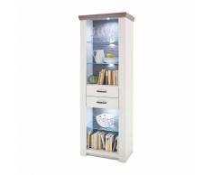Bücherregal mit LED Beleuchtung Pinie Weiß