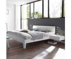 Komfortbett in Weiß Buche massiv mit Leseleuchten (3-teilig)