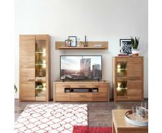 Wohnwand aus Wildeiche Bianco modern (4-teilig)