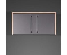 Aufsatzschrank in Grau-Ahornfarben