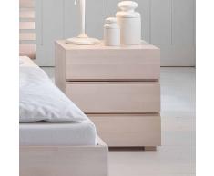 Nachtkonsole in Creme Buche Massivholz