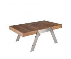 Couchtisch aus Wildeiche massiv Stahl