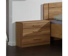 Nachtkommode aus Eiche Teilmassiv Drei Schubladen (2er Set)