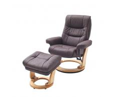 TV Sessel in Braun Stoff Hocker (2-teilig)
