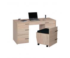 Bürotisch in Sonoma Eiche mit Rollcontainer