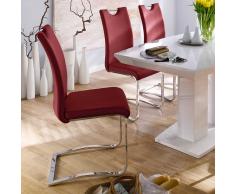 Freischwinger Set in Rot mit Griff (4er Set)