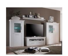 TV Anbauwand in Weiß skandinavischer Landhausstil (4-teilig)