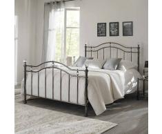 Bett aus Metall Schwarz Nickel