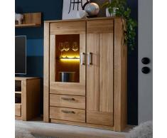 Standvitrine aus Wildeiche LED Beleuchtung