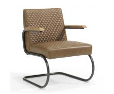 Freischwinger Sessel im Retro Look dunklem Beige