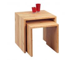 Ablagetisch Set aus Wildeiche Massivholz geölt (2-teilig)