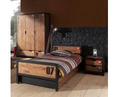 Jugendzimmer Set in Braun Schwarz modern (4-teilig)